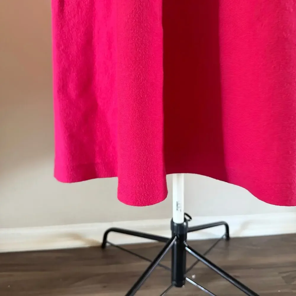 Kate Spade Pink Ruffle Knit A Line Dress Sz L Silk Work Office Career Preppy